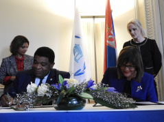 8 February 2019 The Speaker of the National Assembly of the Republic of Serbia Maja Gojkovic and the Secretary General of the Inter-Parliamentary Union Martin Chungong